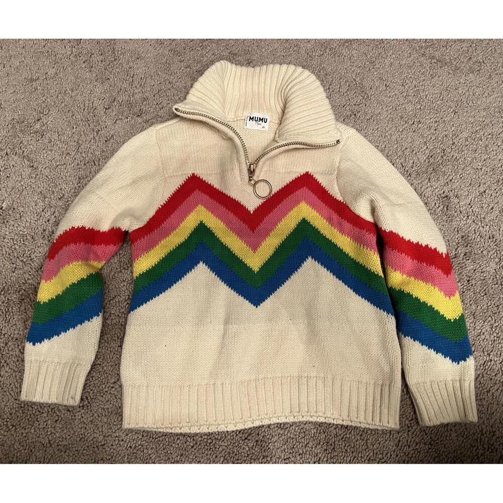 Show Me Your Mumu Mini Weston Rainbow Zig Zag Sweater